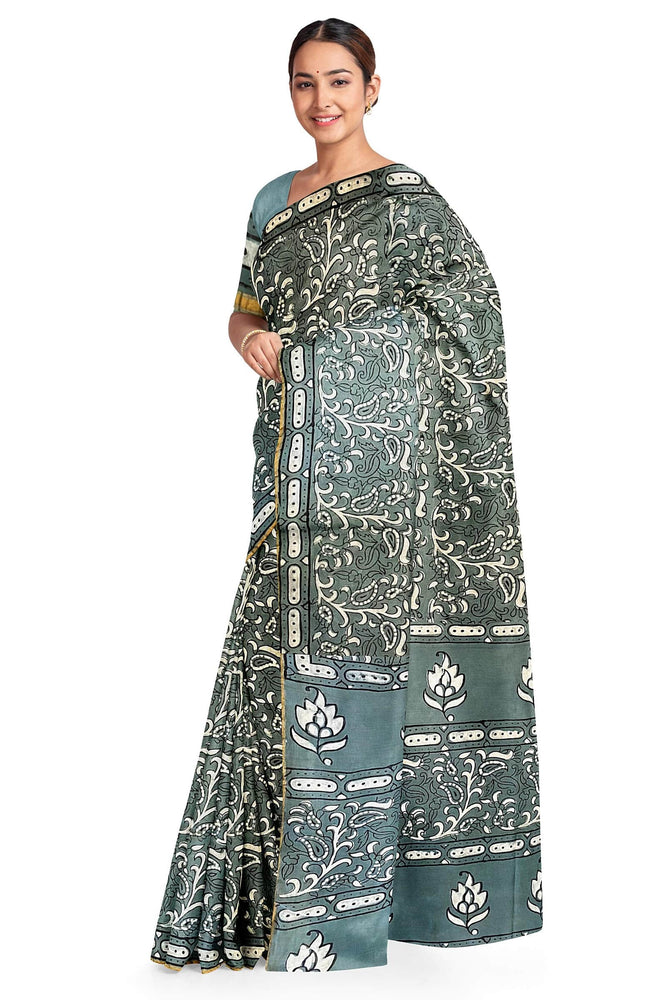 Hand Blockprinted Chanderi Silk Saree