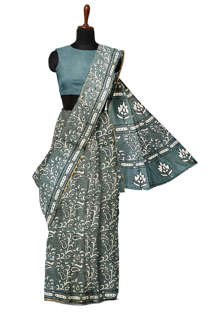 Hand Blockprinted Chanderi Silk Saree