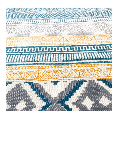 Multicolor Ikat printed rug