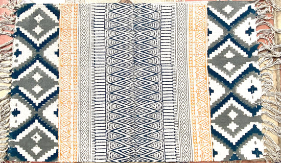 Small multicolor printed rug