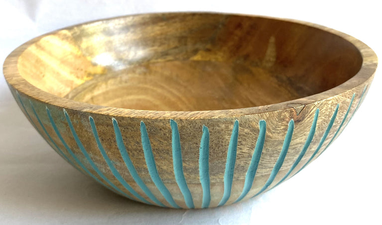 Handcrafted Carved Mango Wood Salad Bowl