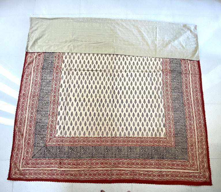 Hand made Kantha Blockprinted Cotton Bedcover