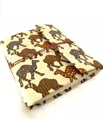 Handmade diary with blockprinted fabric cover