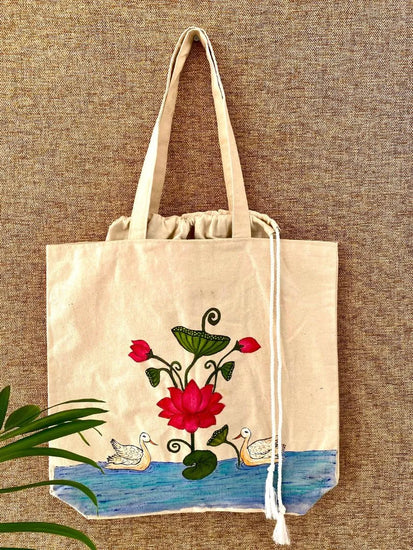 Buy Handcrafted balloon tote bag with Pichwai art – Sumaavi