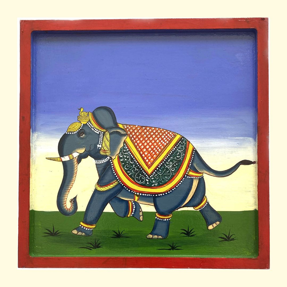 Hand painted Elephant Wall Decor Plate