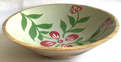 Handpainted Mango Wood Salad Bowl