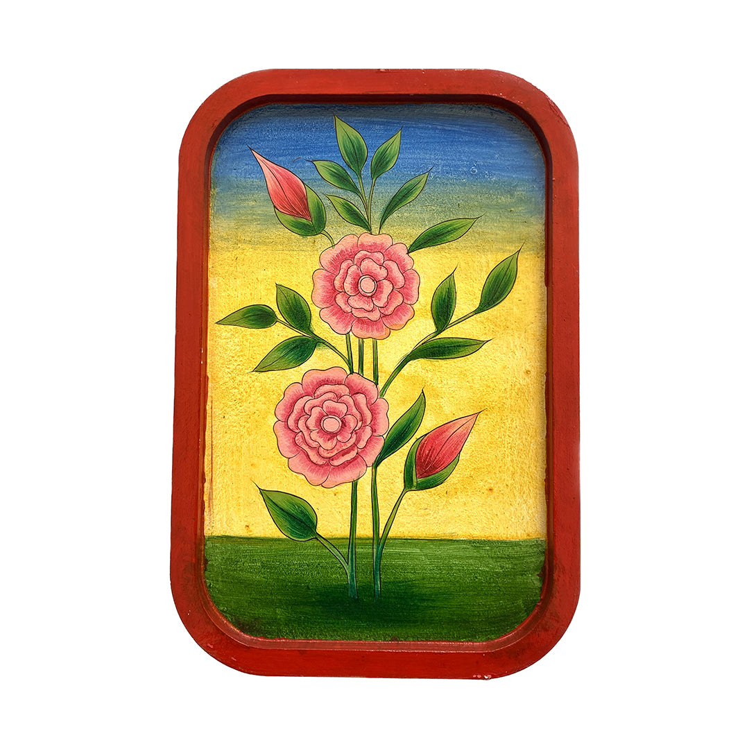 Handpainted Wall Plate-Rectangular-Floral design