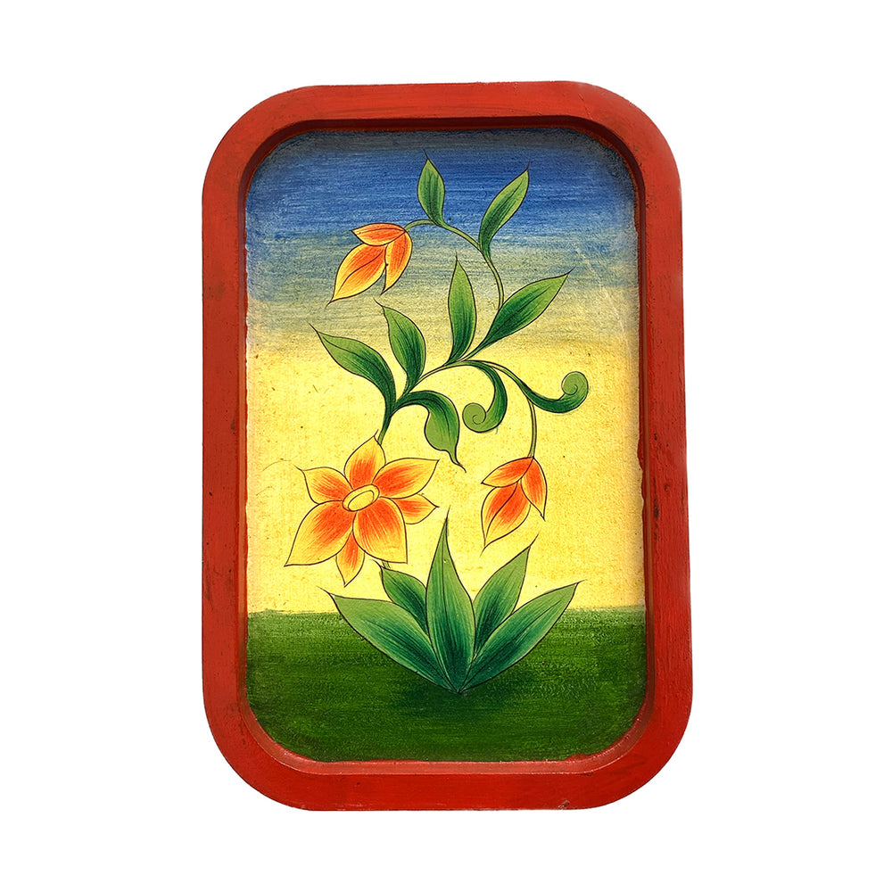 Handpainted Wall Plate-Rectangular-Floral design