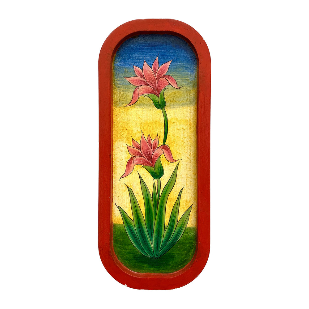 Handpainted Wall Plate-Rectangular-Floral design