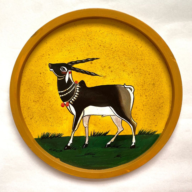 Handpainted Wall Plate-Round-Deer