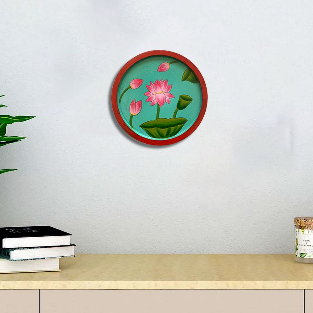 Handpainted Wall Plate Round Lotus design