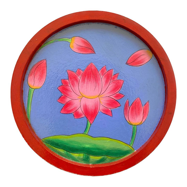 Lotus Hand Painted Wall Plate