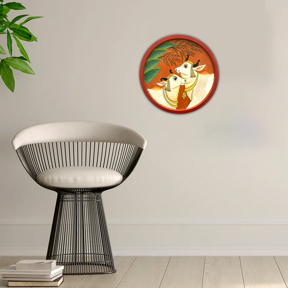 Kamdhenu hand painted wall plate for interiors