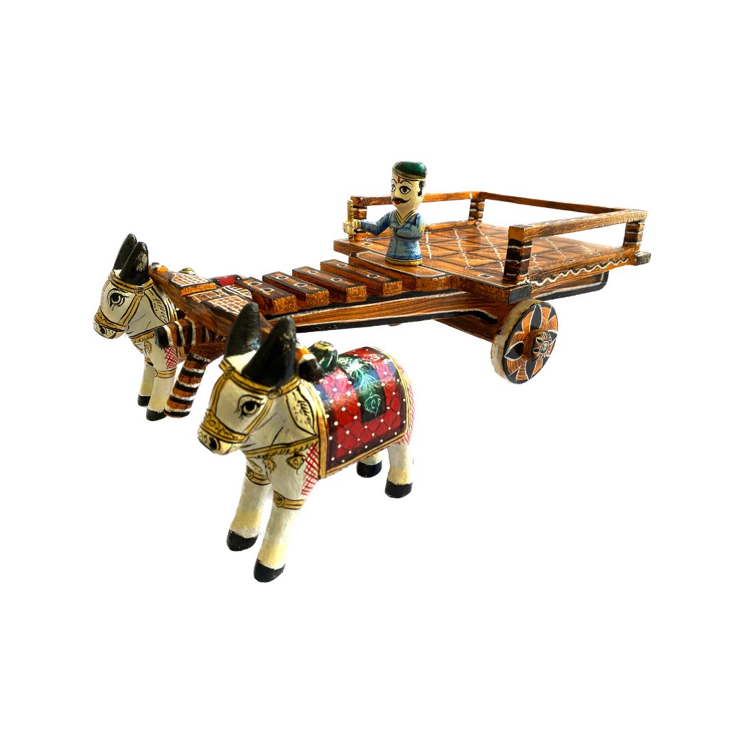 Handpainted wooden bullock cart from Bassi Chittorgarh Buy Online