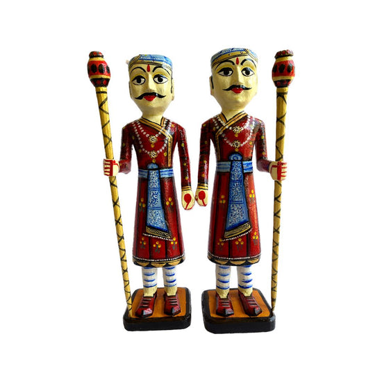 Buy Online Handpainted wooden sentry pehredar from Bassi Chittorgarh