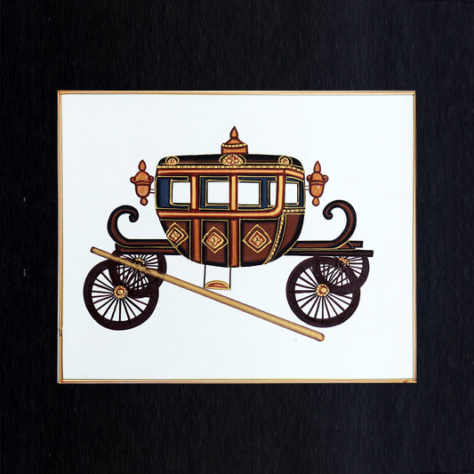 Rajasthani Miniature Handmade Painting | Bagghi | Black border | White background