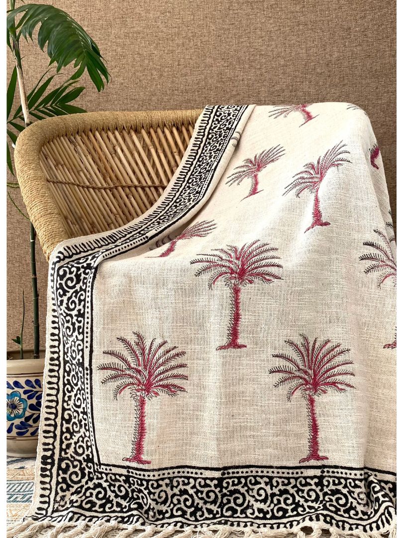 Indian Hand block print cotton sofa throws