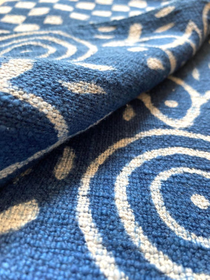 Indian Hand block printed Cotton Sofa Throws-Indigo