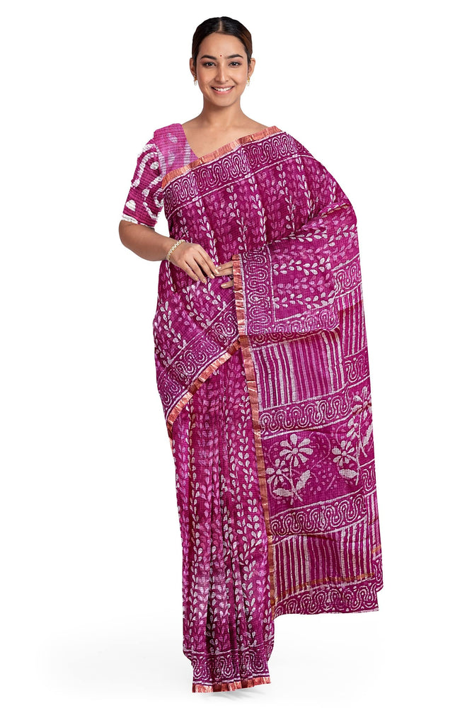 Hand Blockprinted Kota Doriya Saree