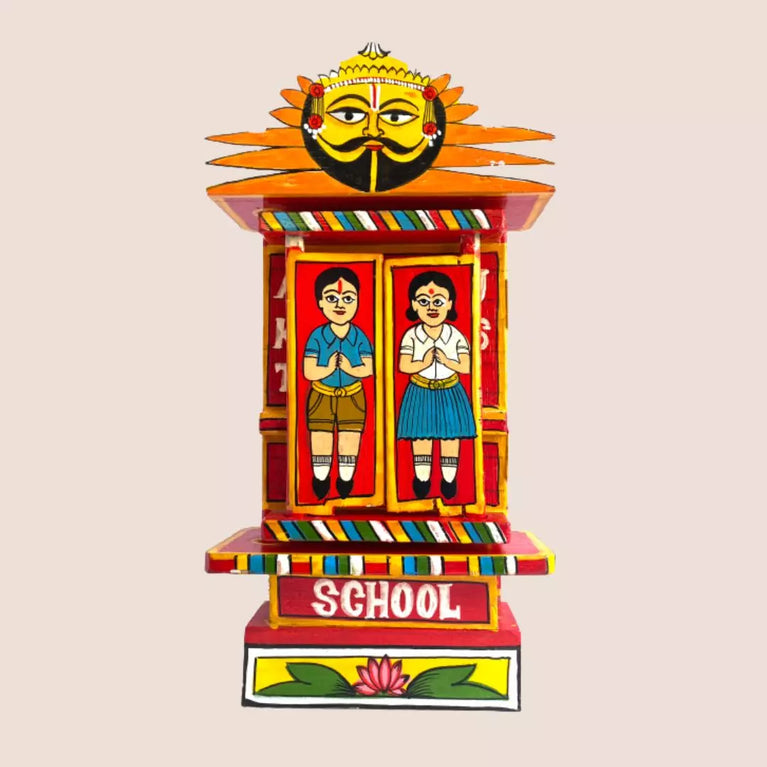 Rajasthani Kaavad Art| School |Orange Color