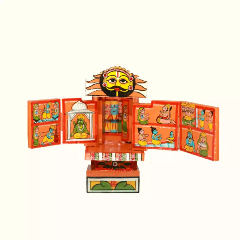 Rajasthani Kaavad Art | Small | Orange Color