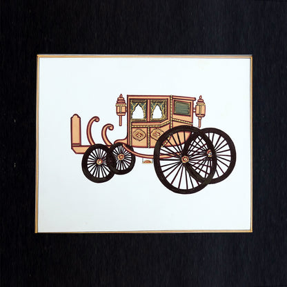 Rajasthani Miniature Handmade Painting | Bagghi | Black border | White background