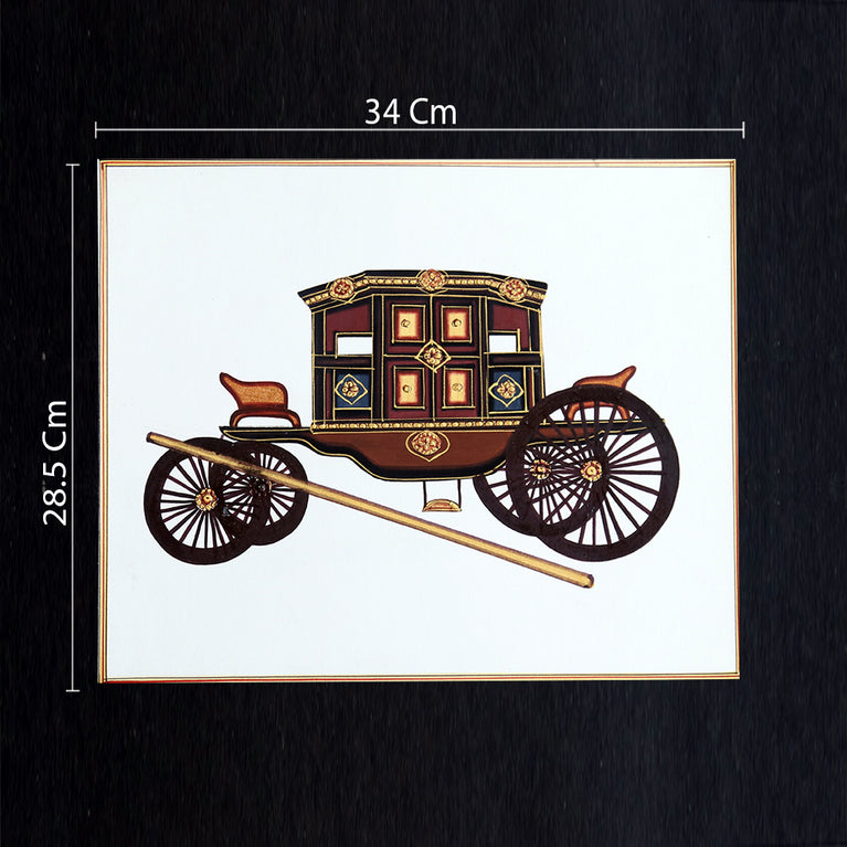 Rajasthani Miniature Handmade Painting | Bagghi | Black border | White background