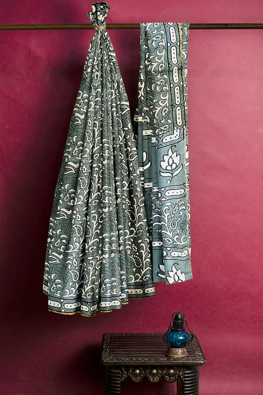 Hand Blockprinted Chanderi Silk Saree