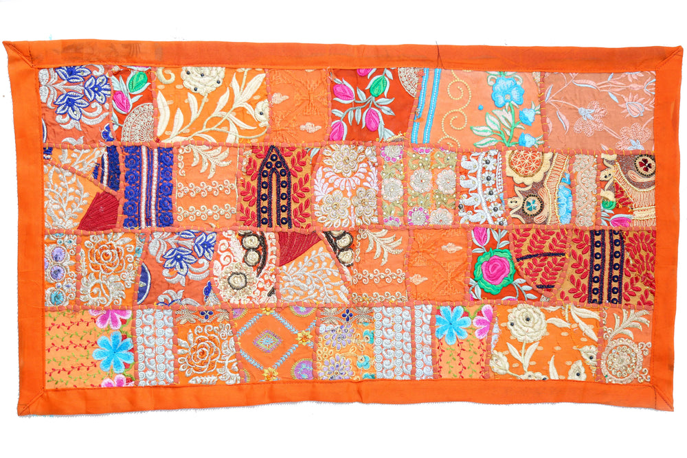 Traditional Barmeri Work Embroidery Orange Colour