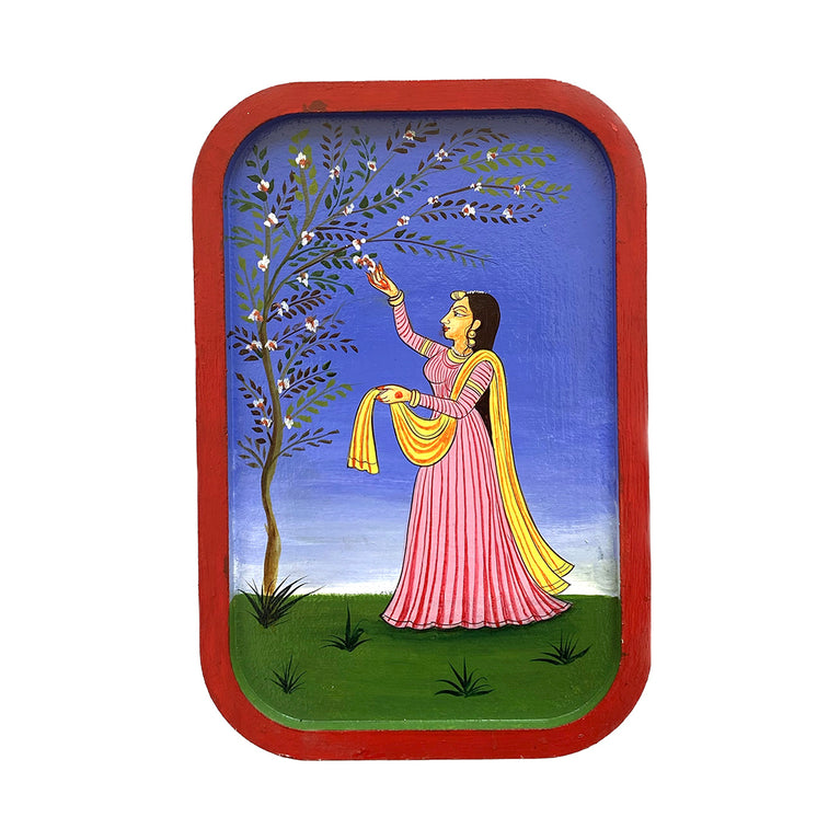 Handpainted Wall Plate-Rectangular-Miniature painting-Ragini