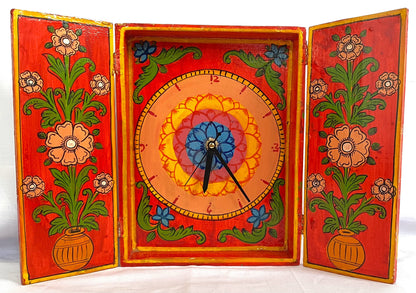 Wooden Handpainted Table Clock from Bassi Chittorgarh