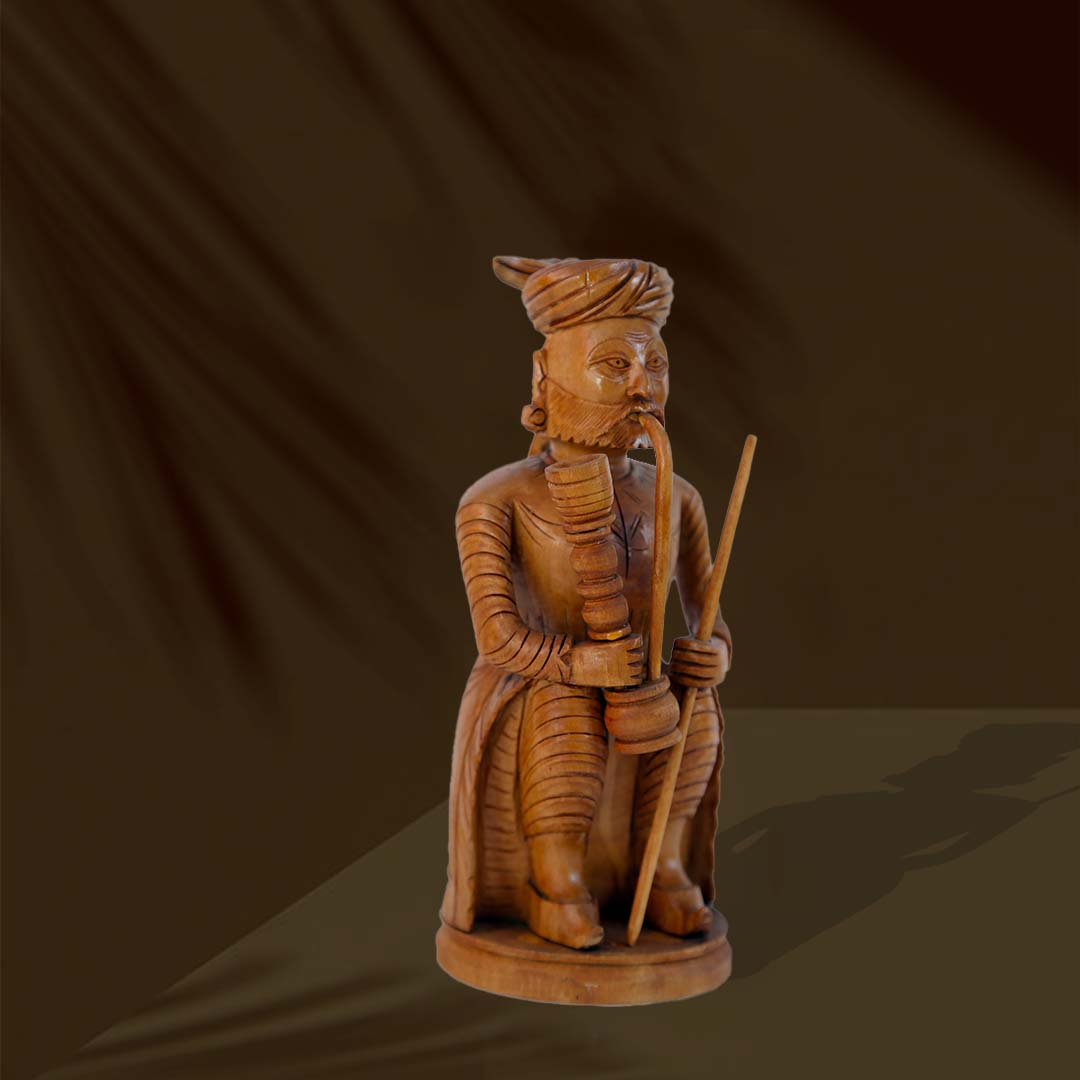 Buy Online Wooden hand carved statue of Hookahman