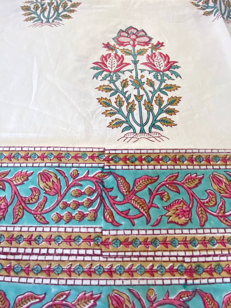 Hand Blockprinted Cotton Double Bedsheet With Pillow Covers