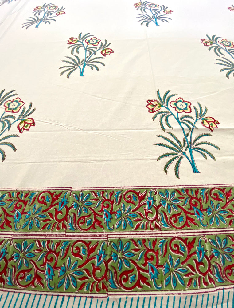 Hand Blockprinted Cotton Double Bedsheet With Pillow Covers