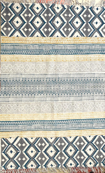 Multicolor Ikat cotton rug