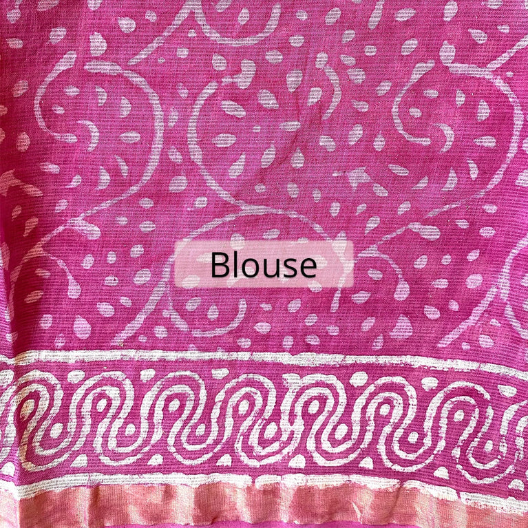 Hand Blockprinted Kota Doriya Saree