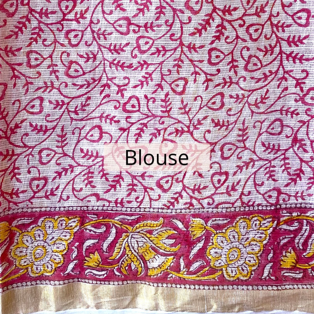 Hand Blockprinted Kota Doriya Saree